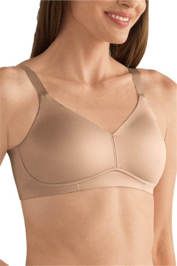 NWT Amoena 48C Magdalena 463 Back Smoothing Wire-Free Bra Beige 135402
