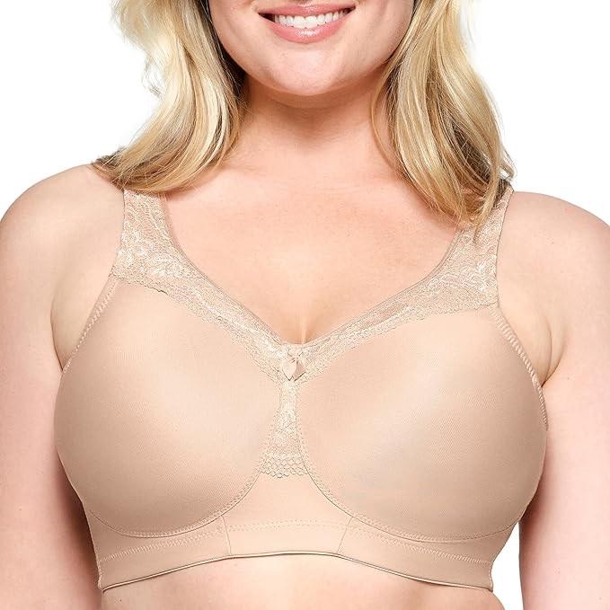 NWOT Glamorise 34B Magic Lift Full Figure Support Bra 1007 Beige 135404