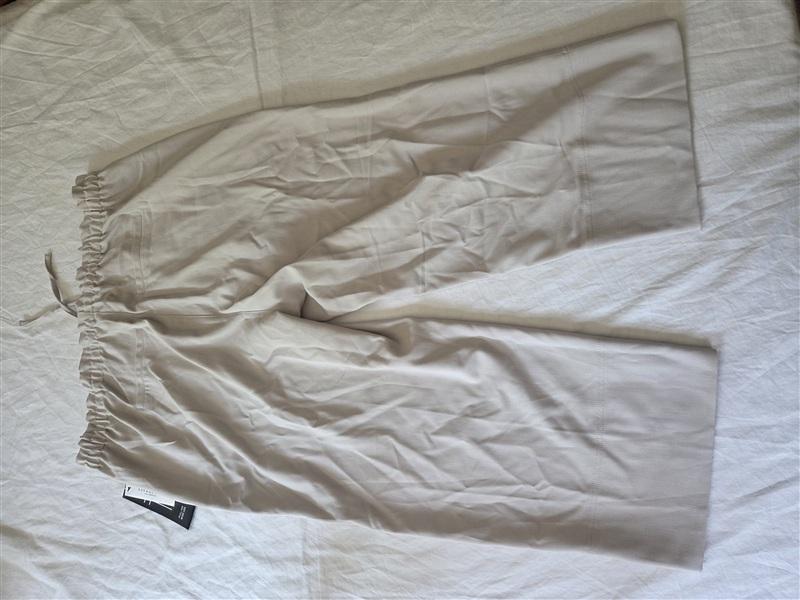 NWT Liverpool 1X Pull On Wide Leg Dusty Tan Tie Front Pants 135415