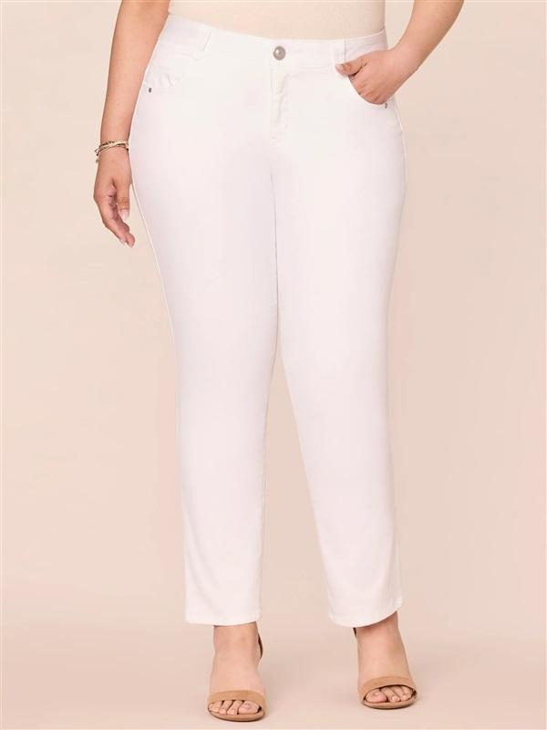 NWT Democracy 14"Ab"solution Optic White Straight Leg Jeans 135419