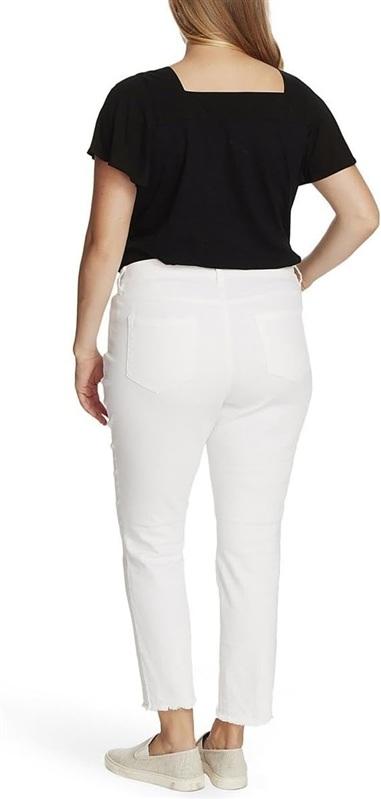NWT Vince Camuto 22W Essentials White Fray Hem Ankle Jeans 135421
