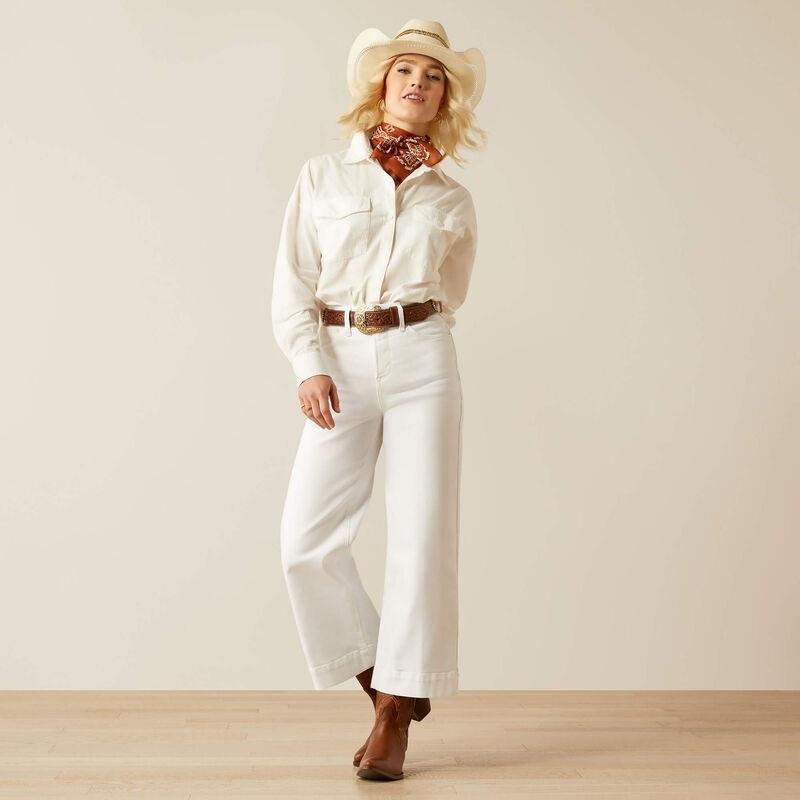 NWT Ariat 32R Ultra High Rise Countryside Wide Leg Crop Jeans 135422