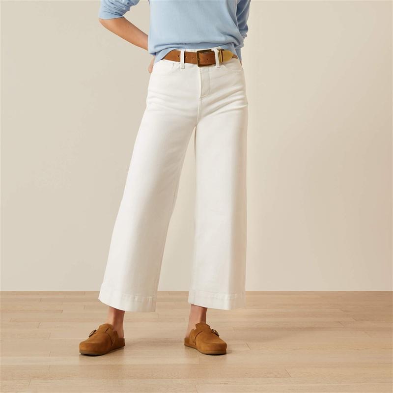 NWT Ariat 32R Ultra High Rise Countryside Wide Leg Crop Jeans 135422