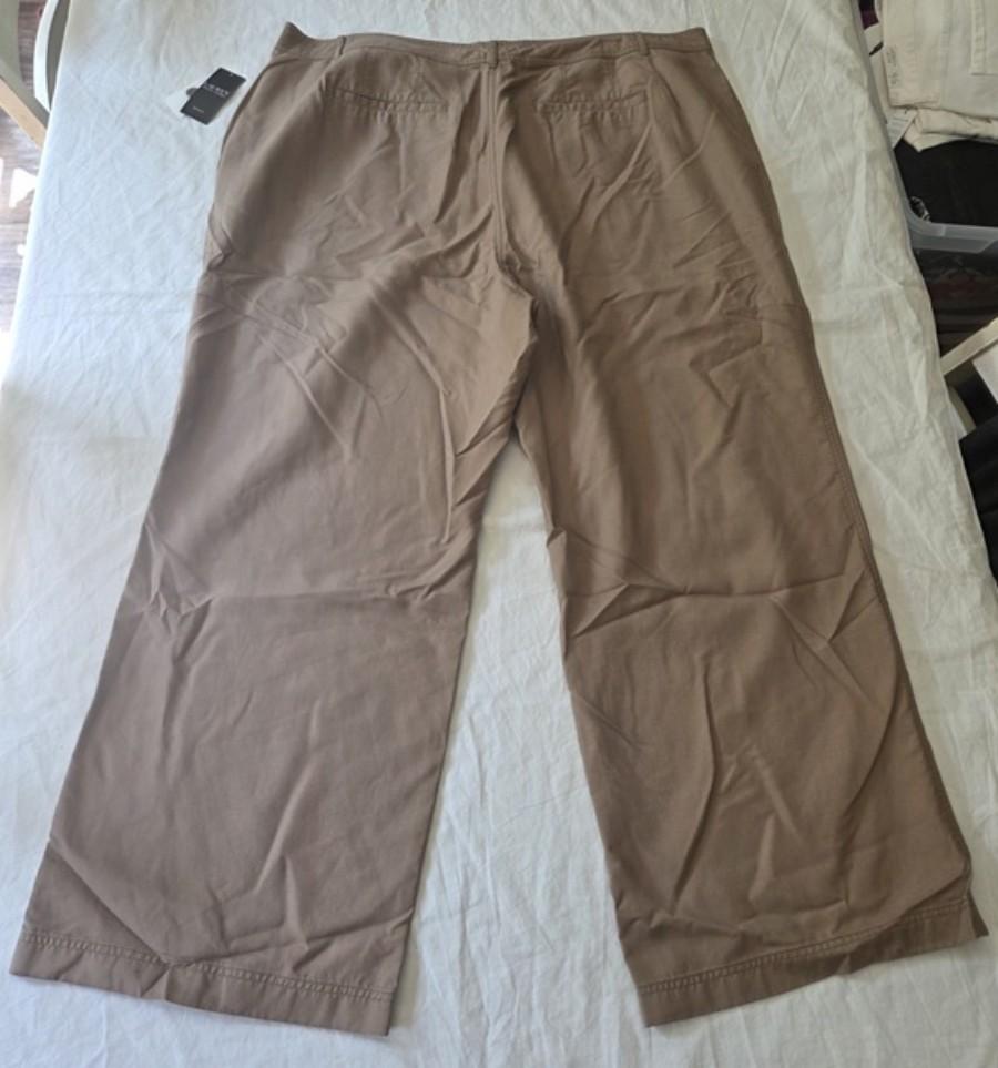 NWT Ralph Lauren 22W Wide Leg High Rise Pant Honey Tan Plus 135423