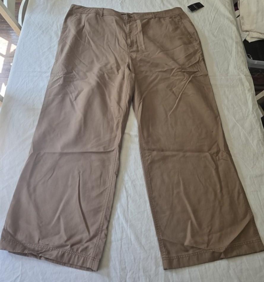 NWT Ralph Lauren 22W Wide Leg High Rise Pant Honey Tan Plus 135423