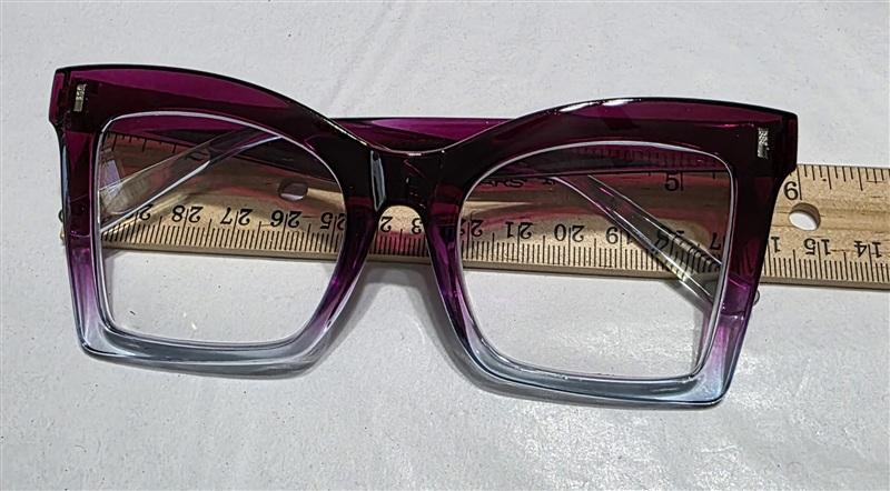 NWT EyeKepper 1.5 Square Cat Eye Pink Blue Sheer Readers Reading Glasses 135436