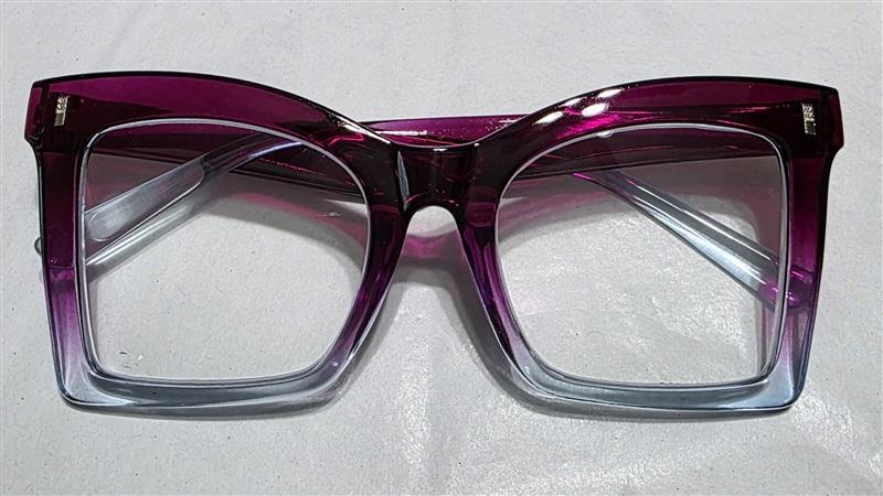 NWT EyeKepper 1.5 Square Cat Eye Pink Blue Sheer Readers Reading Glasses 135436