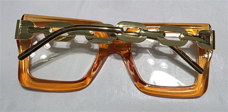 NWT EyeKepper 2.0 Square Cat Eye Orange Chain Arm Readers Reading Glasses 135437