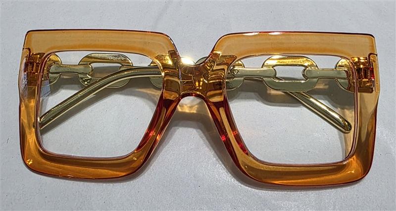 NWT EyeKepper 2.0 Square Cat Eye Orange Chain Arm Readers Reading Glasses 135437