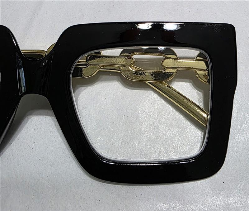 NWT EyeKepper 2.0 Square Cat Eye Black Chain Arm Readers Reading Glasses 135438