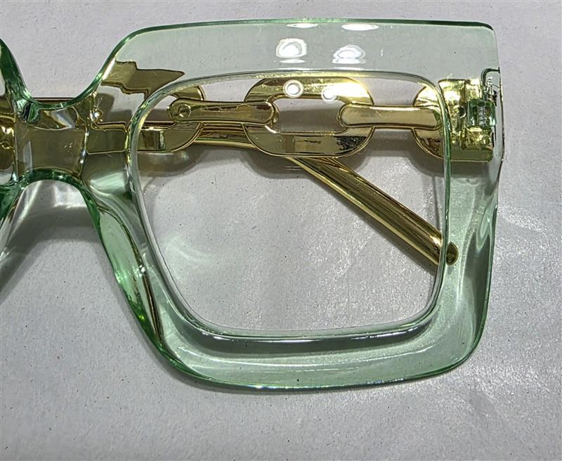 NWT EyeKepper 2.0 Square Cat Eye Green Chain Arm Readers Reading Glasses 135440