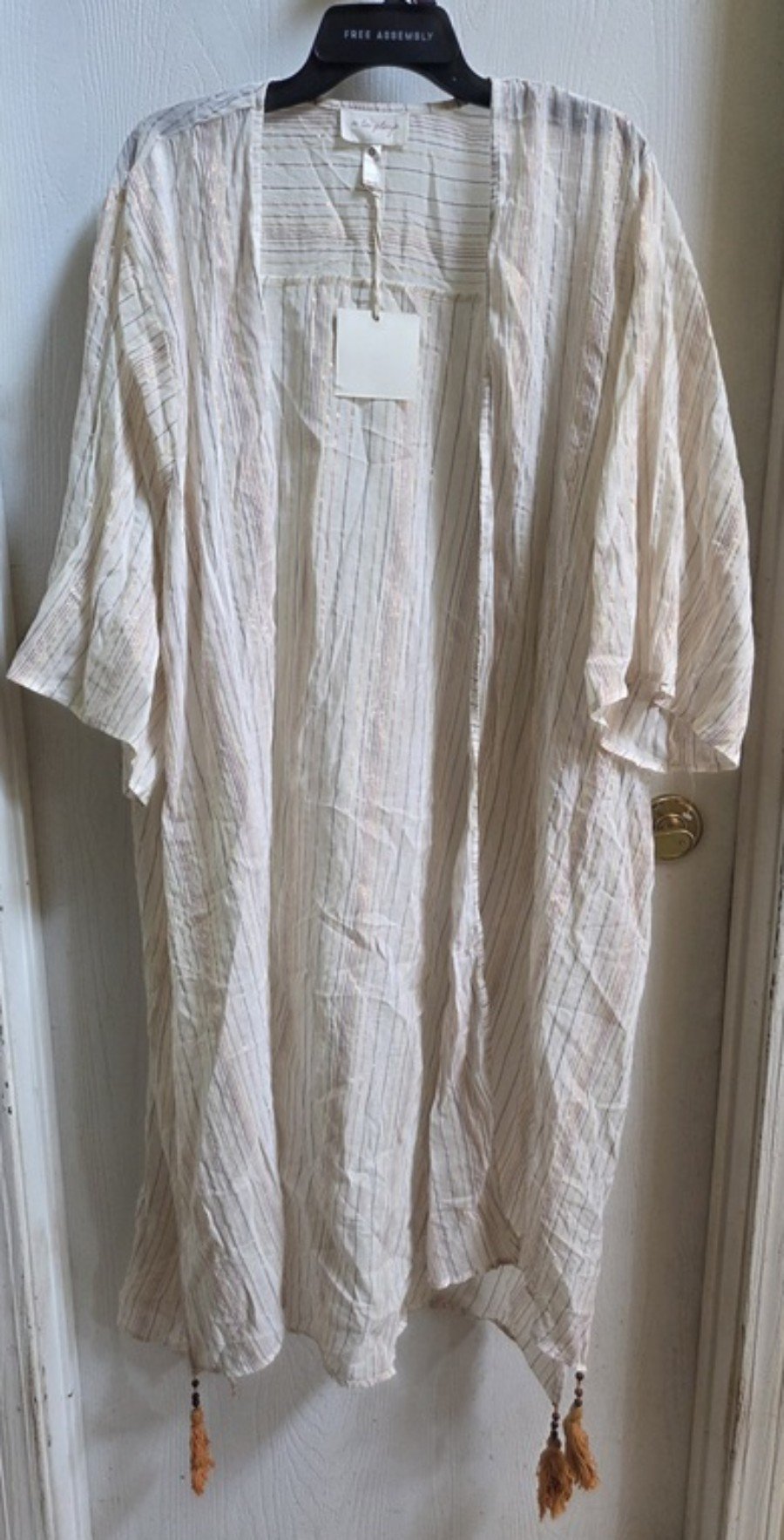 NWT A La Plage Small Front Open Kimono Kaftan Swim Cover Up Jacket 135449