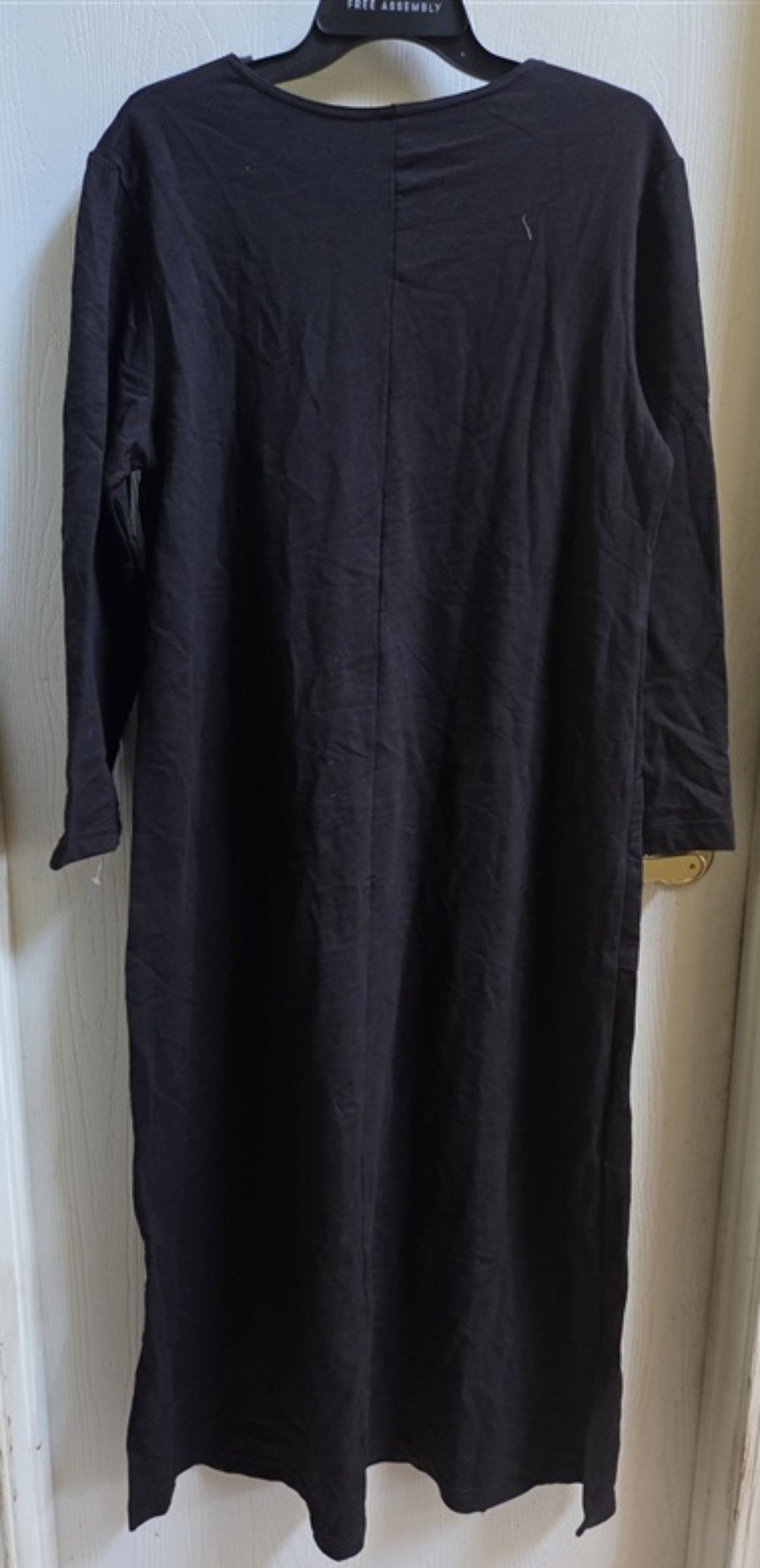 NWOT Allen of California M Lounge Shift Dress Long Black 135454