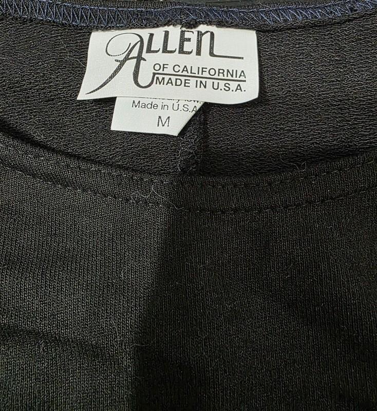 NWOT Allen of California M Lounge Shift Dress Long Black 135454