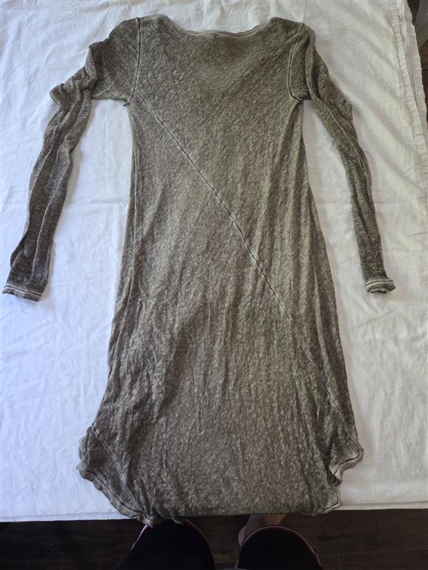 NWT pete & greta Johnny Was S Oversized Deep V Mineral Wash Linen Dress 135458
