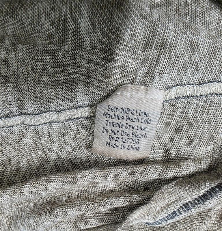 NWT pete & greta Johnny Was S Oversized Deep V Mineral Wash Linen Dress 135458