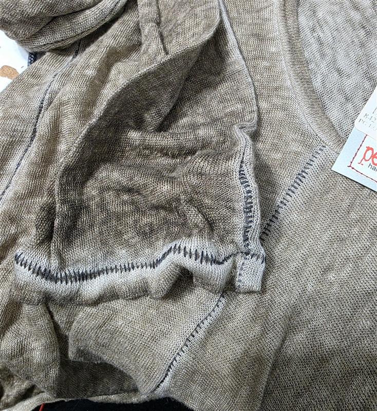 NWT pete & greta Johnny Was S Oversized Deep V Mineral Wash Linen Dress 135458