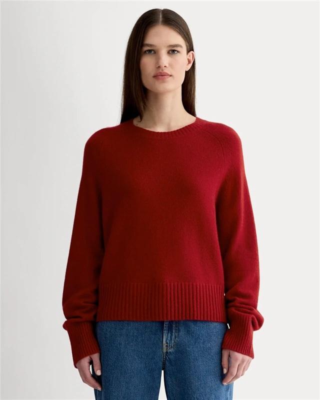 NWT Everlane M Cashmere Wine Long Sleeve Sweater Jumper 135461