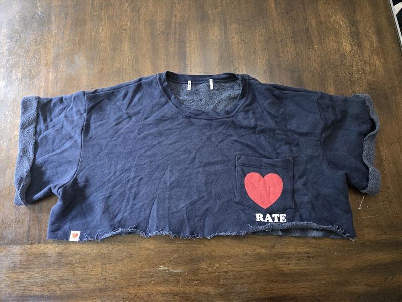 NWOTD Wildfox OS Heart Rate Cropped Sweatshirt Blue Red 135463