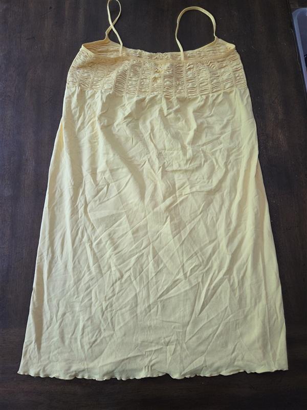 NWOT Last Tango M/L Yellow Spaghetti Strap Ruched Seamless Dress 135469
