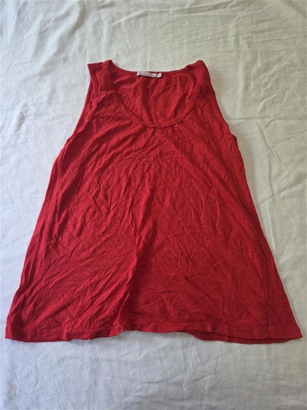 NWOTD Michael Stars OS Paloma Supima Scoop Neck Red Tank Top 135471