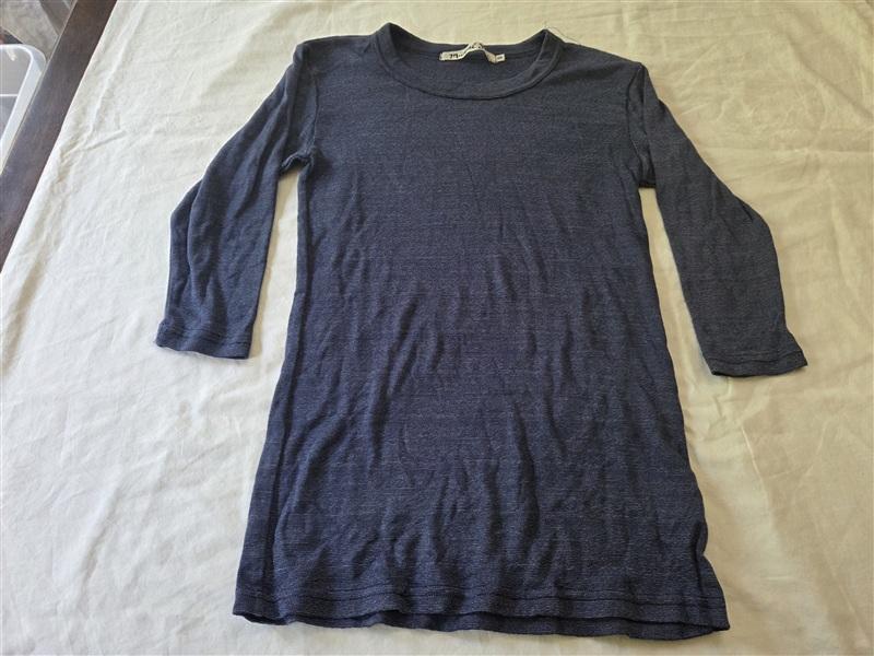 NWOT Michael Stars OS Shine Scoop Neck Blue Sparkle Top 135473
