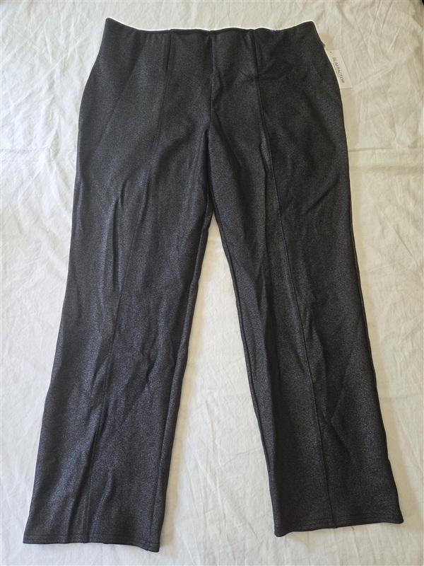 NWT Slim Factor XL Reg Slim Straight Sparkle Black Ponte Pants 135481