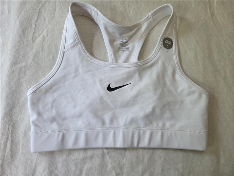 NWT Nike Pro M Classic Swoosh Medium Control Wireless Sports Bra White 135482