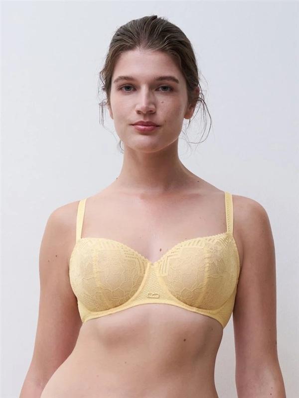 NWT Chantelle 34DDD Origins Half-Cup Bra Sunflower Yellow 135490