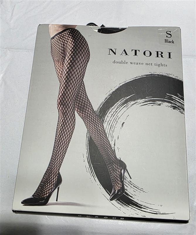 NWTD Natori S Double Weave Net Fishnet Black Tights 135494