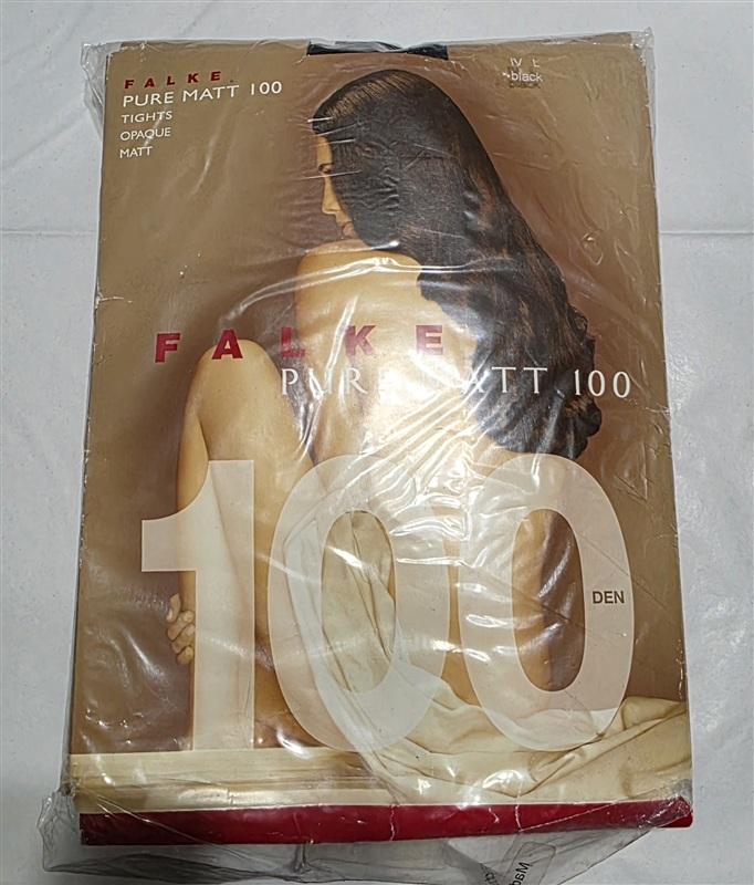 NWTD Falke Large Pure Matt 100 DEN Women Tights Black 135495