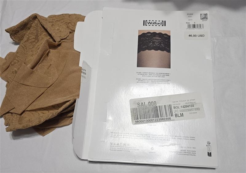 NWt Wolford S Satin Touch 20 Gobi Stay Up Thigh High Stockings 135497