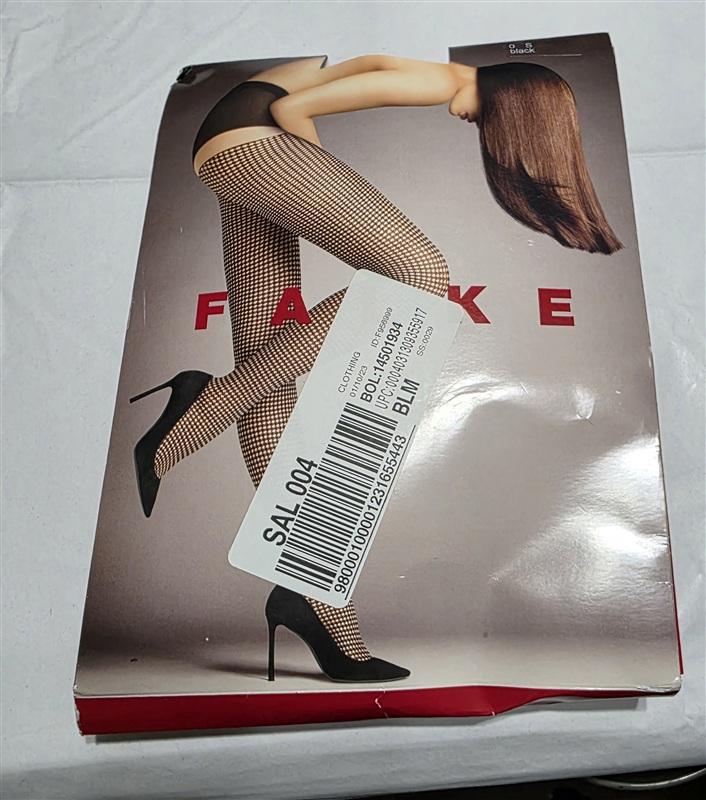 NWTD Falke SM Houndstooth 15 Den Tights 40664 Black 135502