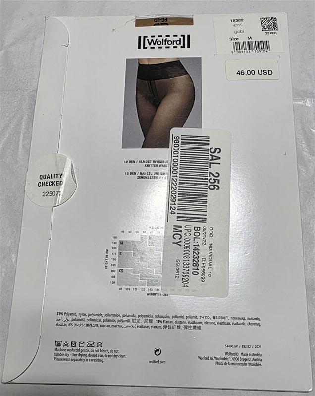 NWT Wolford M Shape Individual 10 Tights Panty Hose Gobi 135501
