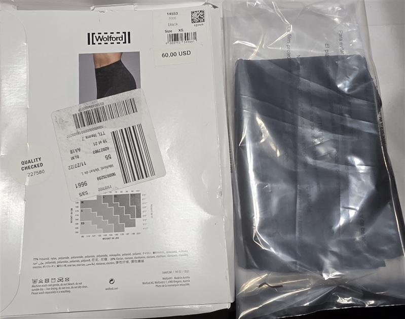 NWT Wolford XS Pure 50 Super Soft Tights Black Matte 135507