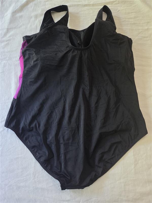 NWT Swimsuits For All 26 Colorblock Black Pink Purple 1pc Swim 135509