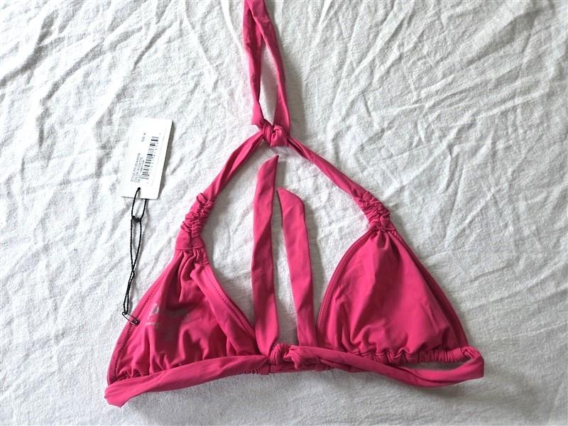 NWPT Rachel Pally XS Cindy Rosette Pink Triangle Halter Bikini Swim Top 135512