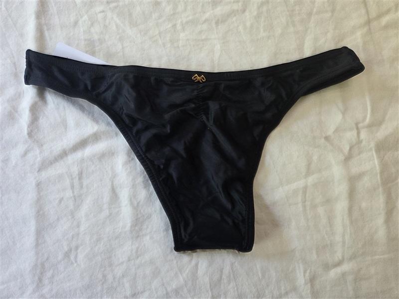NWT PIlyq PQ Cadillac S Color Block Teeny Bikini Black Tan Swim Bottom 135515