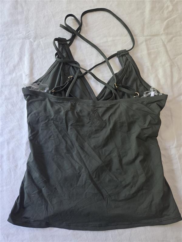 NWT La Blanca 6 Island Goddess Green Tankini Swim Top Underwire 135520