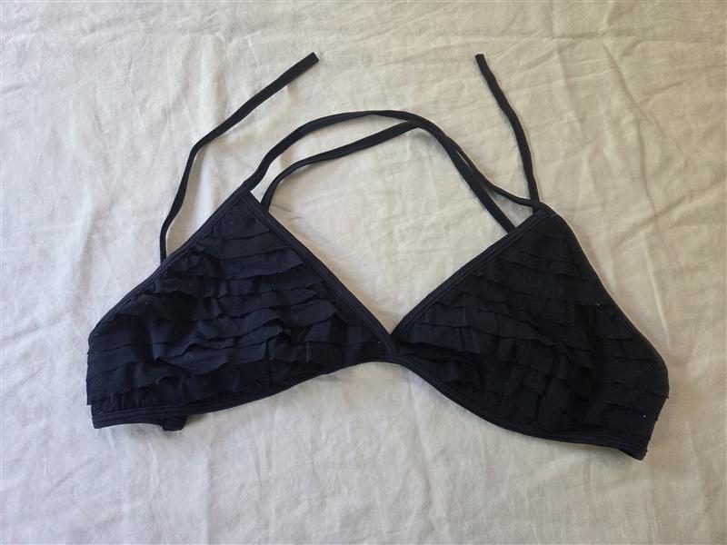 NWOT Pilyq Atlantis D Sequined Halter Bikini Swim Top Navy Blue 135522