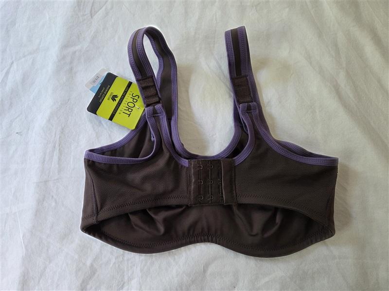 NWT Wacoal 34C Brown Purple Sport Underwire Bra 855170 Free Shipping 135523
