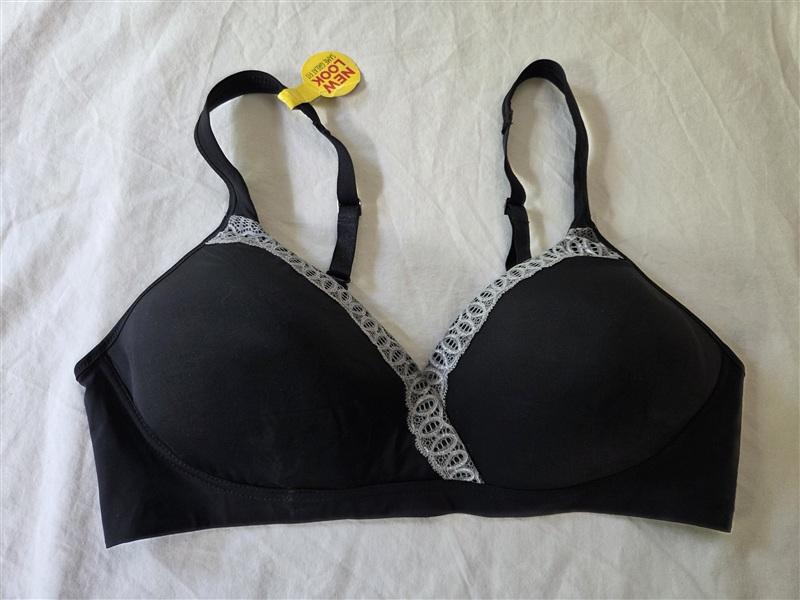 NWOT Hanes L Ultimate Cool Comfort X‑Temp Wire Free Bra HU18 Black 135526
