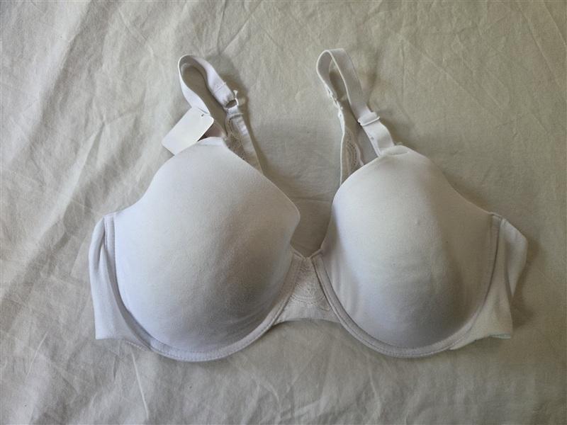 NWT Warners 40C Cloud 9 Underwire Lace Back Contour Bra RF2691A White 135529