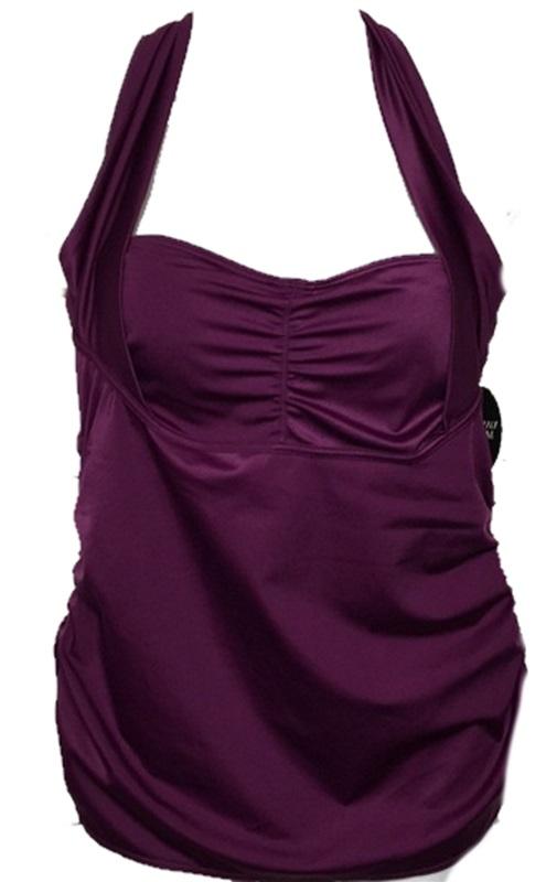 NWT Soma 36C 34D Convertible Halter Bra Cup Sized Tankini Top Plum 135538
