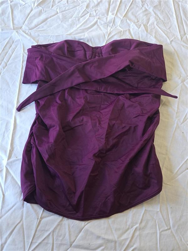 NWT Soma 36C 34D Convertible Halter Bra Cup Sized Tankini Top Plum 135538