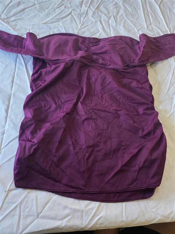 NWT Soma 36C 34D Convertible Halter Bra Cup Sized Tankini Top Plum 135538
