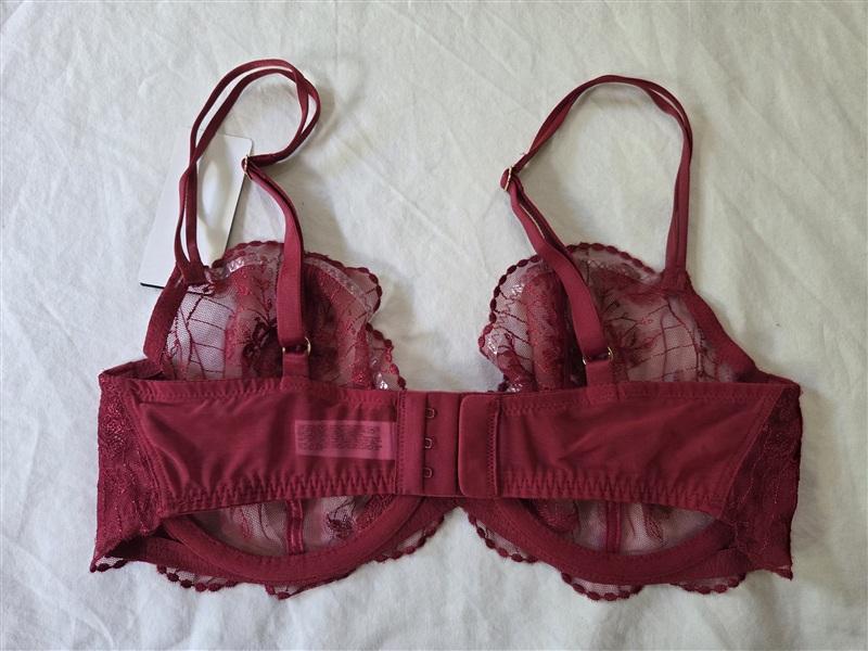 NWT Wacoal 34G Midnight Soiree Underwire Bra Caviar Sheer Lace 135584