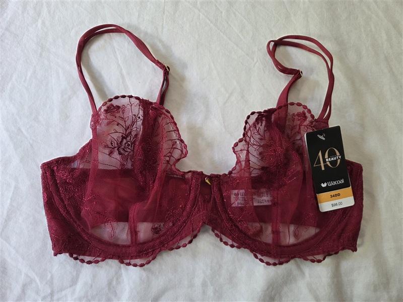 NWT Wacoal 34G Midnight Soiree Underwire Bra Caviar Sheer Lace 135584