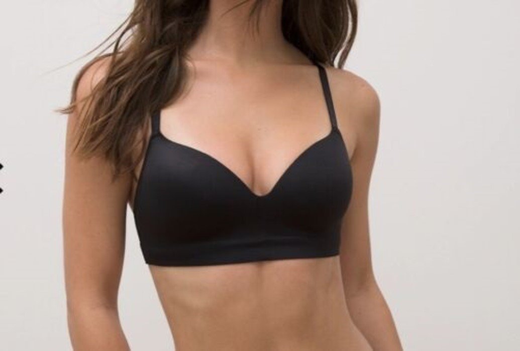 NWOT Soma 38B Enbliss Wireless V Neck Bra Black Leaf 135588