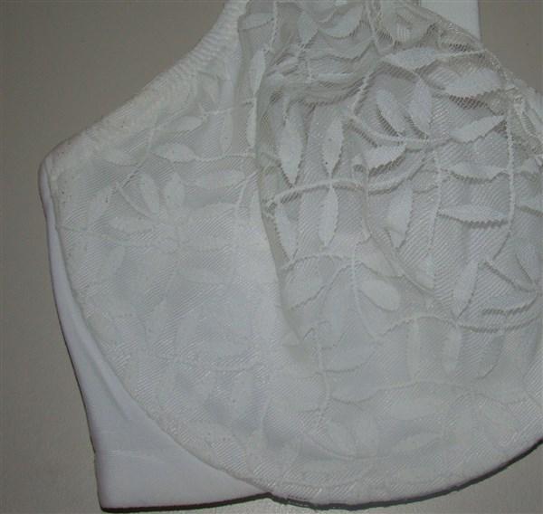 NWT Olga Bra 36DD Sheer Leaves Lace Full-Figure Minimizer 35519 White 135597